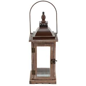Bridle 8 in. x 12 in. Glass and Wood Lantern Terrarium
