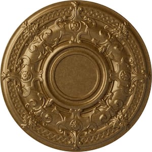 33-7/8 in. x 1-3/8 in. Dauphine Urethane Ceiling Medallion (Fits Canopies up to 13-1/4 in.), Pale Gold