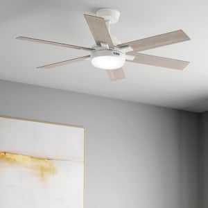 Georgetown 52 in. Integrated LED Indoor Fresh White Ceiling Fan with Light Kit and Remote Included