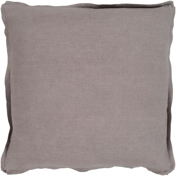 Livabliss Zevgari Brown Solid Polyester 22 in. x 22 in. Throw Pillow