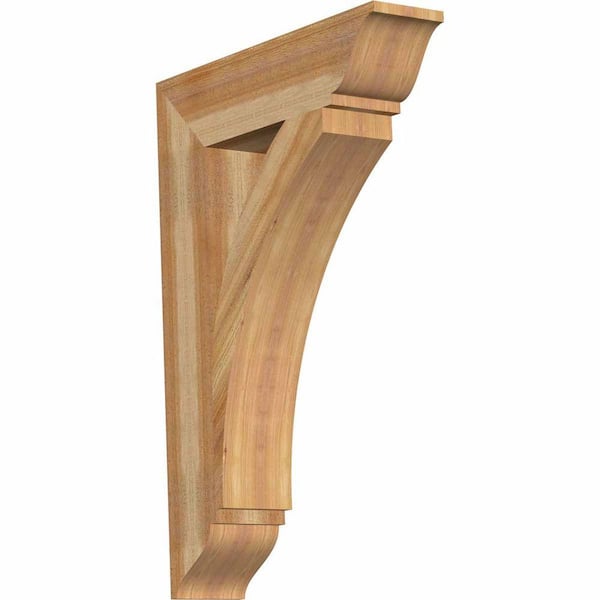 Ekena Millwork 6 in. x 38 in. x 26 in. Western Red Cedar Thorton Traditional Rough Sawn Bracket