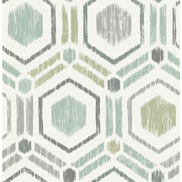 A-Street Prints Borneo Light Green Geometric Grasscloth Strippable Wallpaper (Covers 56.4 sq. ft.)