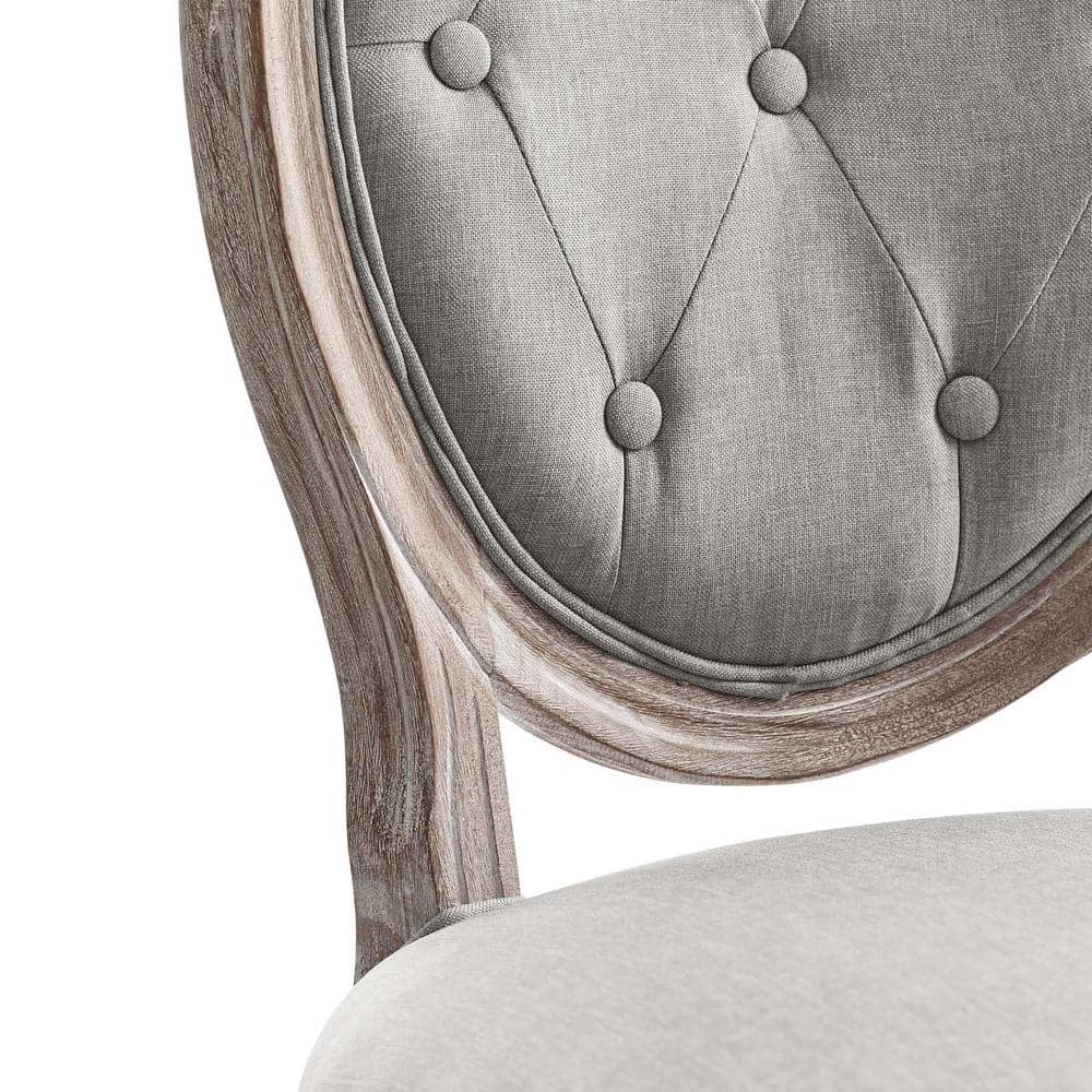 Arise Vintage French Upholstered Gray Wood Side Chair