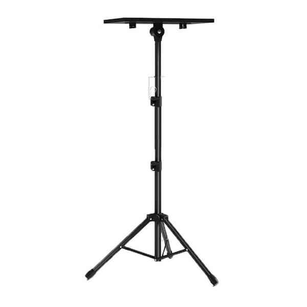 Adjustable Height Projector Stand Tripod with Non-Slip Tray and Straps 22 to 47 in Black for Outdoor Movies