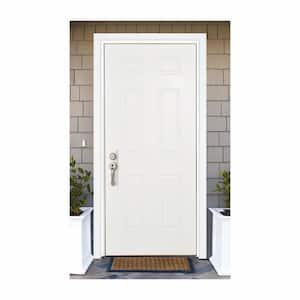 42 in. x 80 in. 6-Panel Left Hand/Outswing White Primed Fiberglass Prehung Front Door with 4-9/16 in. Jamb Size