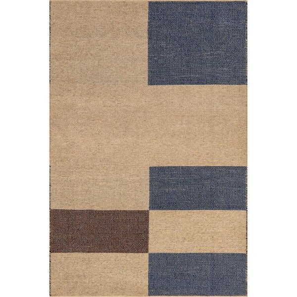 RUGS USA Emily Henderson Molino Jute Natural 8 ft. x 10 ft. Indoor/Outdoor Patio Rug