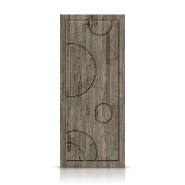 CALHOME 42 in. x 80 in. Hollow Core Weather Gray Stained Pine Wood Interior Door Slab