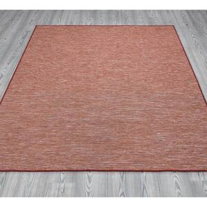 Cannes Collection Tonal Design 5x7 Reversible Non Shedding Indoor/Outdoor Area Rug, 5 ft. 3 in. x 6 ft. 11 in., Red