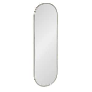 Caskill 48 in. x 16 in. Classic Oval Framed Silver Full Length Wall Accent Mirror