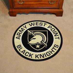 NCAA - U.S. Military Academy Black 2 ft. 3 in. x 2 ft. 3 in. Indoor Round Accent Rug