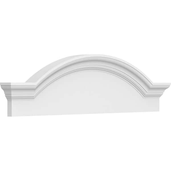 2-1/2 in. x 36 in. x 10 in. Segment Arch with Flankers Smooth Architectural Grade PVC Pediment Moulding
