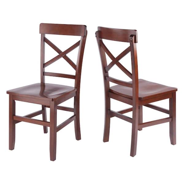 WHAT WE WANT WWW_SAKENODAI ウォールナット Winsome Wood Xenia Walnut Solid Wood X-Back Chair Set of 2 94255