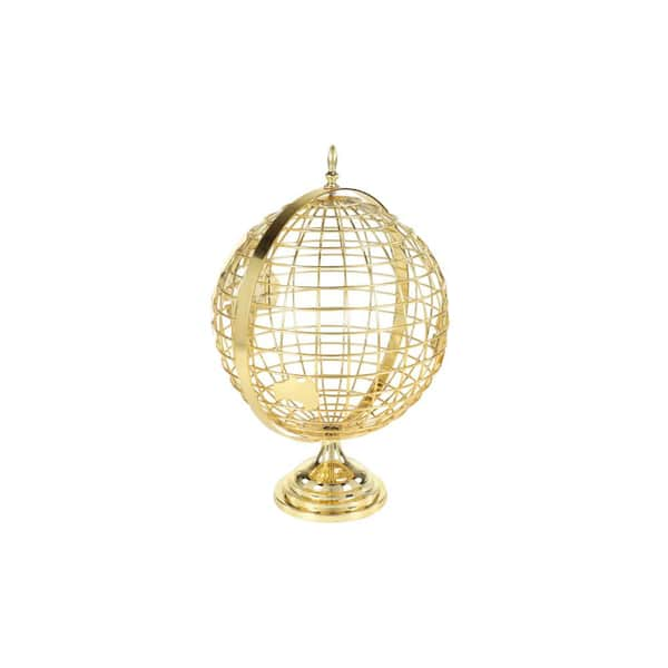 Litton Lane 24 in. Gold Stainless Steel Glam Decorative Globe