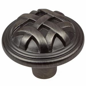 1-1/4 in. Dia Satin Pewter Round Braided Cabinet Knobs (10-Pack)