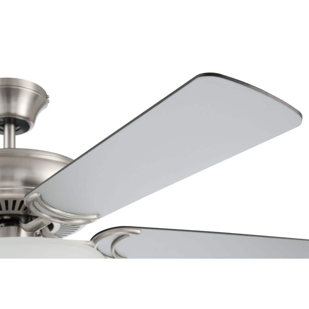 52'' Brushed Nickel Ceiling Fan with Frosted Glass Light Kit