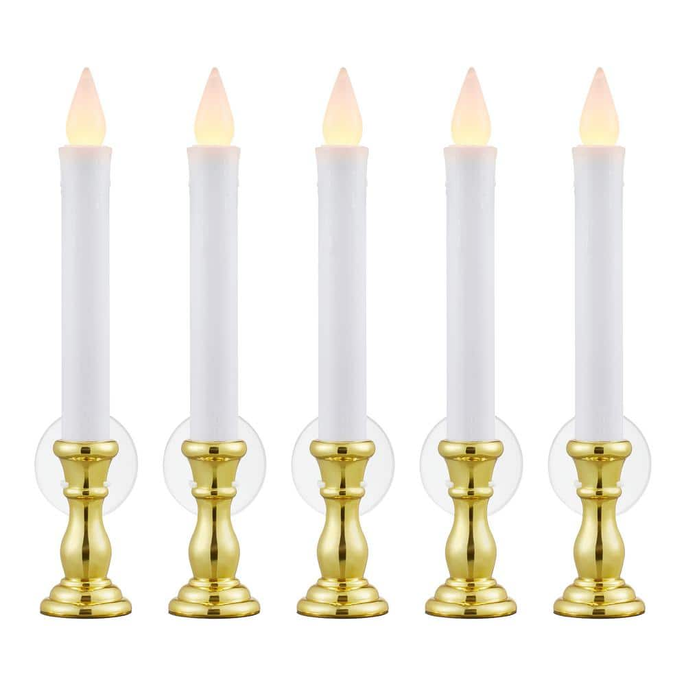 Home Accents Holiday 5-Pack Gold LED Flickering Candles 21GE20130 - The ...