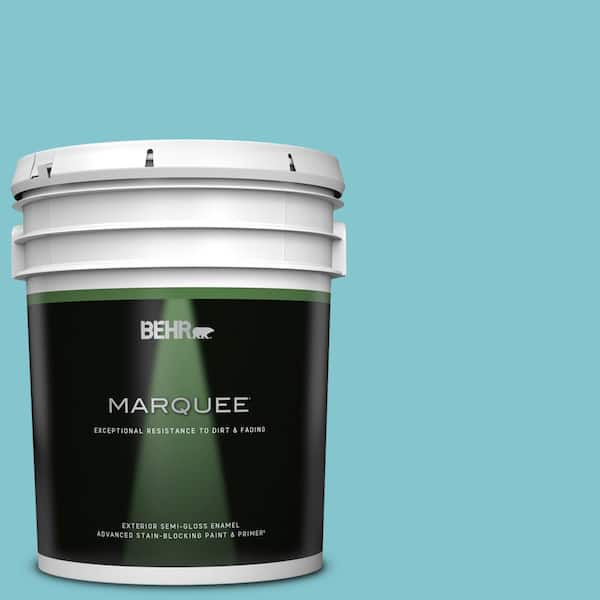 BEHR MARQUEE 5 gal. #520D-4 Shallow Sea Semi-Gloss Enamel Exterior Paint & Primer