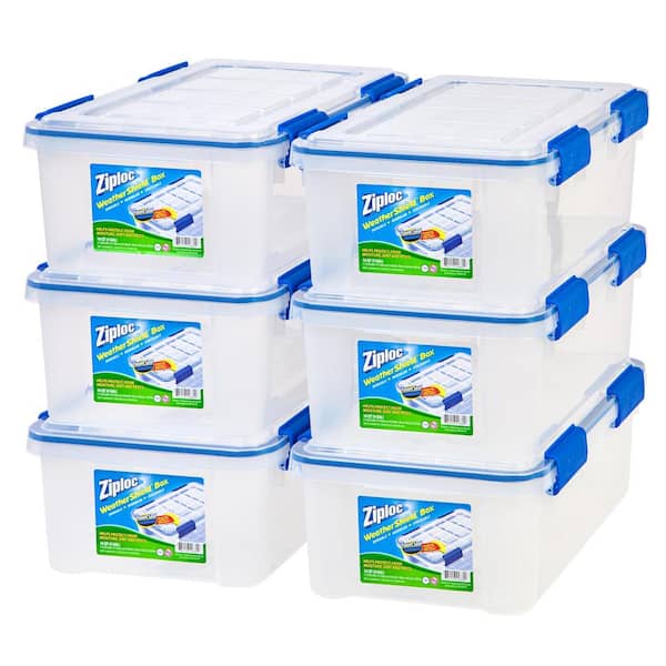 IRIS 16 Qt. Ziploc Weather Shield Storage Box in Clear (Pack of 6)