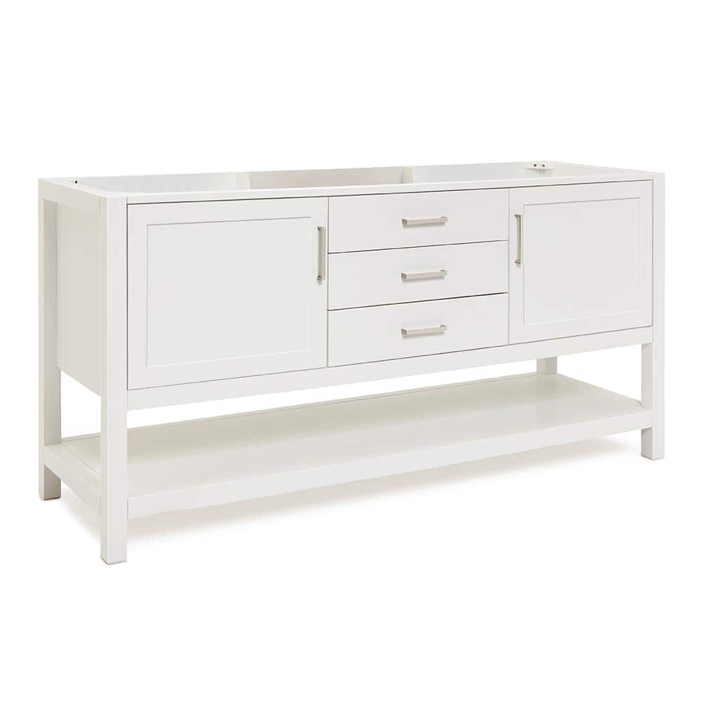 Bayhill 72'' White Solid Wood Double Freestanding Bathroom Vanity
