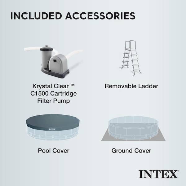 Intex Prism 20 ft. x 52 in. Round Frame Above Ground Swimming Pool
