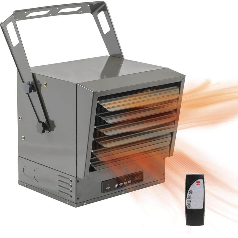 Comfort Zone Hard-Wired Digital Ceiling Mount Heater with Full-Function Remote  10 000 Watt  240 Volt  Fan-Forced  Overheat Protection  Thermostat & 12-Hour Timer  Ideal for Garage  CZ260ER