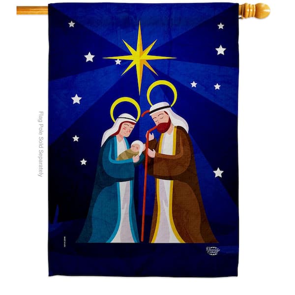 Ornament Collection 28 in. x 40 in. Birth Of King Nativity House Flag Double-Sided Wintertime Decorative Vertical Flags