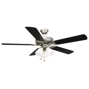 Millbridge 52 in. Traditional Indoor Satin Nickel Ceiling Fan with LED Light Kit