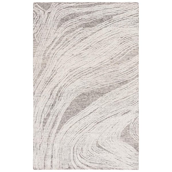 SAFAVIEH Abstract 3 ft. x 5 ft. Charcoal/Ivory Classic Marble Area Rug