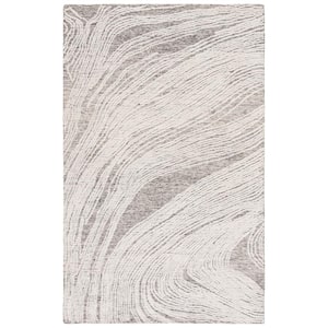Abstract Charcoal/Ivory 4 ft. x 6 ft. Classic Marble Area Rug