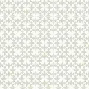 Remy Light Grey Fleur Tile Matte Pre-pasted Paper Wallpaper