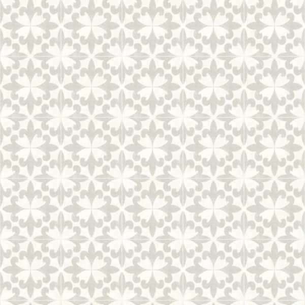 Chesapeake Remy Light Grey Fleur Tile Wallpaper Sample