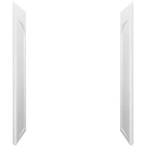 Ensemble 1 in. x 32 in. x 60 in. 2-Piece Direct-to-Stud Shower End Wall Set with Age-in-Place Backers in White