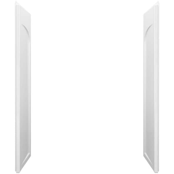 STERLING Ensemble 1 in. x 32 in. x 60 in. 2-Piece Direct-to-Stud Shower End Wall Set with Age-in-Place Backers in White