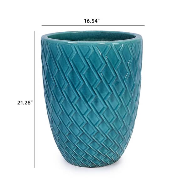 Modern Large 16 in. Dia. Light Blue Ceramic Flowerpot Planter with Drainage  Hole (1-Pack) TT-327-6367 - The Home Depot