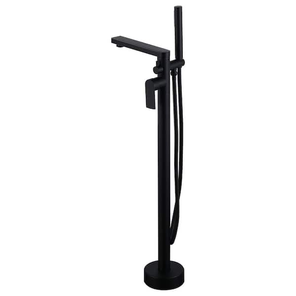 Single-Handle Freestanding Tub Faucet with Hand Shower 1.8 GPM in Matte Black