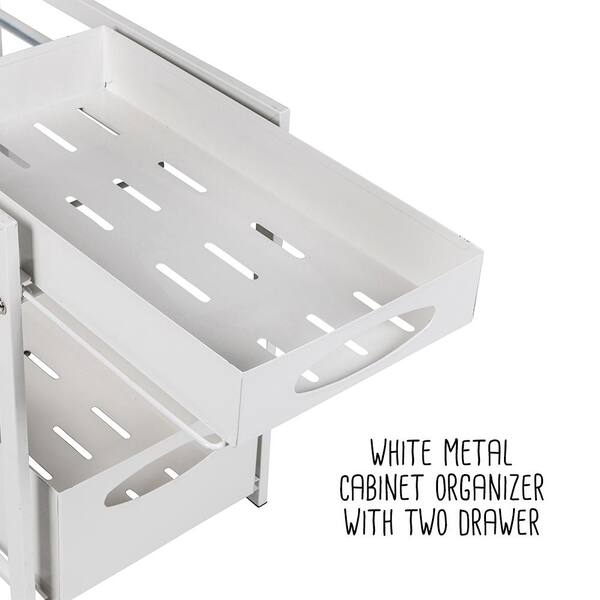 Honey-Can-Do 2-Drawer White Steel Pantry Organizer KCH-09604 - The Home  Depot