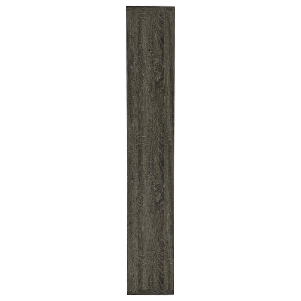 Transitional Weathered Gray 5-Tier Wood Bookcase