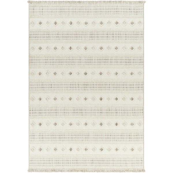 Livabliss New Delhi Beige/Gray 7 ft. x 10 ft. Geometric Indoor Area Rug
