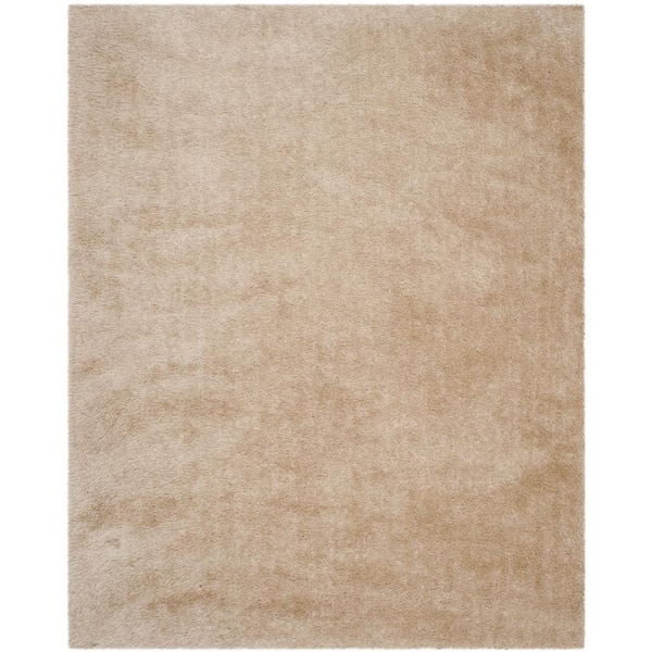 SAFAVIEH Venice Shag Champagne 8 ft. x 10 ft. Solid Area Rug