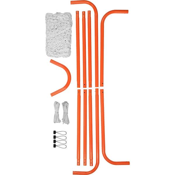 Lacrosse Goal 6 x 6 ft. Lacrosse Net Steel Frame Backyard Lacrosse Training Equipment Portable Lacrosse Goal in Orange