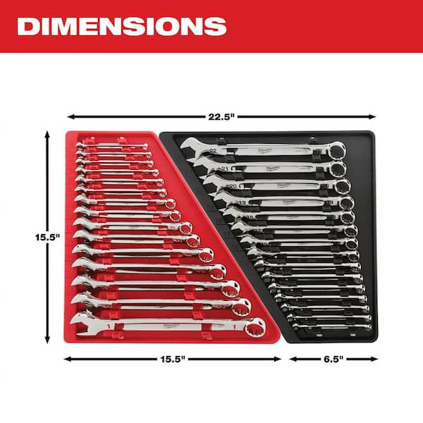 Milwaukee - Combination Metric Wrench Mechanics Tool Set (15-Piece)