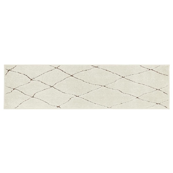 Home Decorators Collection Ashton Ivory 1 ft. 10 in. X 7 ft. Geometric Polypropylene Runner Rug