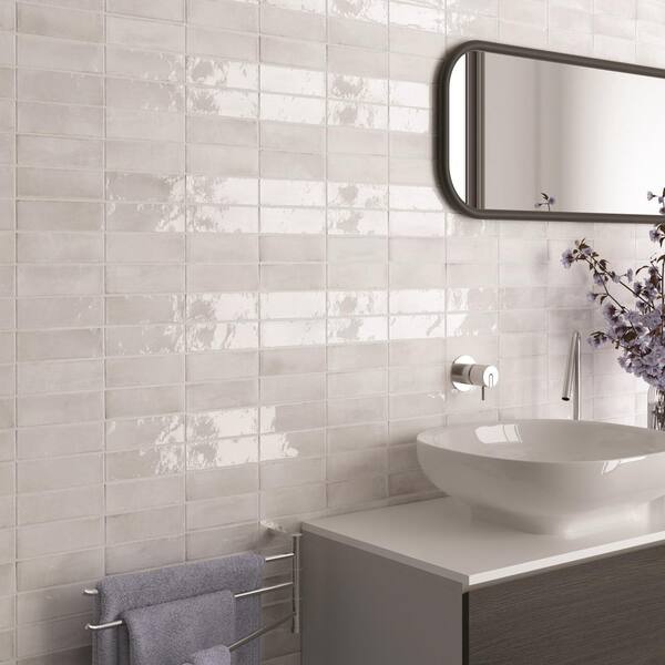 Coco White Glossy Porcelain Wall Tile - 2 x 6 in. Coco White Glossy Porcelain Wall Tile - 2 x 6 in.