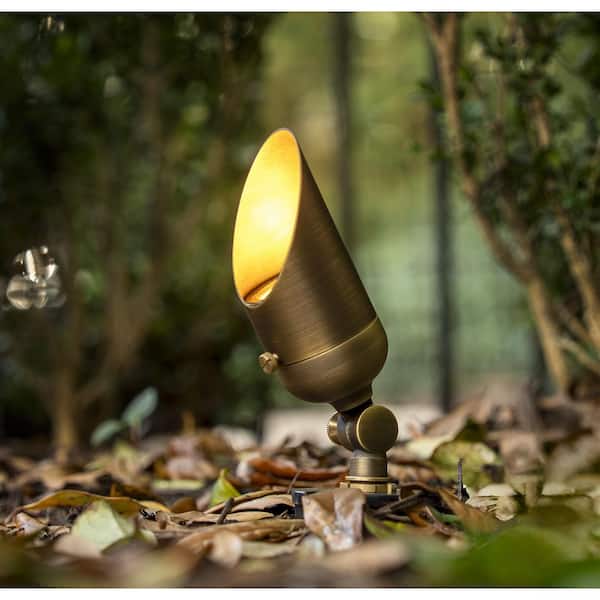 Low Voltage Brass Outdoor Spot Light with 5-Watt MR16 LED Bulb (2700K)