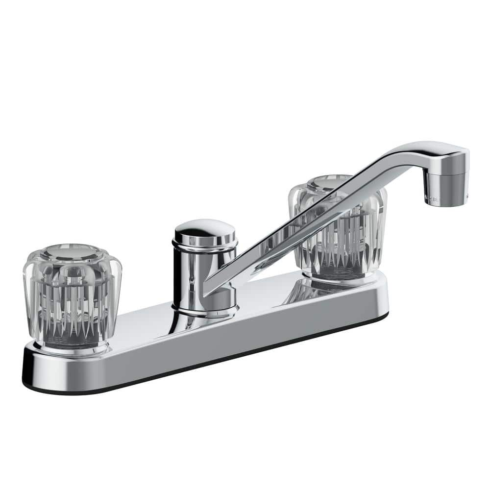 Seasons Double Handle Standard Kitchen Faucet In Chrome 67099 0201   Stainless Steel Pull Down Kitchen Faucets 67099 0201 64 1000 