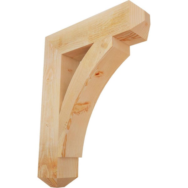 Ekena Millwork 6 in. x 34 in. x 26 in. Douglas Fir Thorton Craftsman Rough Sawn Bracket
