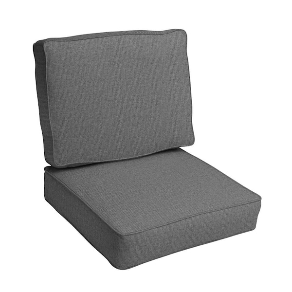 SORRA HOME 22.5 x 22.5 x 5 (2-Piece) Deep Seating Outdoor Dining Chair Cushion in Sunbrella Revive Charcoal