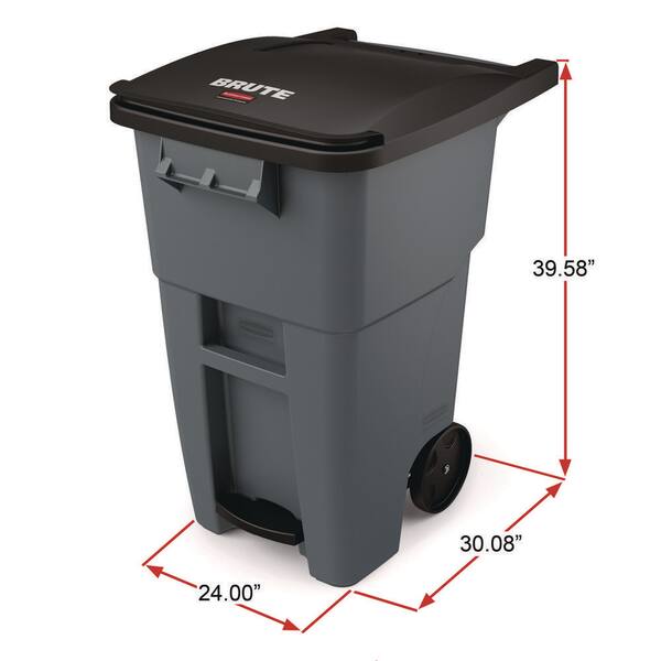 Rubbermaid Commercial Products Brute Step-On Rollouts, Square, 50