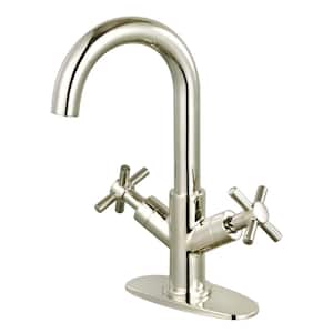 Concord 2-Handle High Arc Single Hole Bathroom Faucet with Push Pop-Up in Polished Nickel