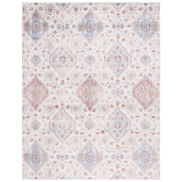 Rust And Ivory Check Rug SAFAVIEH Shivan 8 ft. x 10 ft. Ivory/Rust Diamond Distressed Area Rug ...